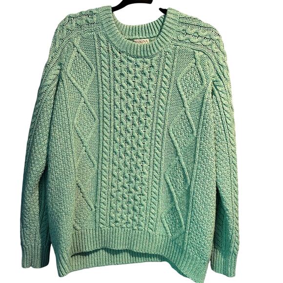 Merona Sweater Seafoam Green Cozy Warm Chunky XL Soft Fall Winter Wool Blend - Picture 1 of 6